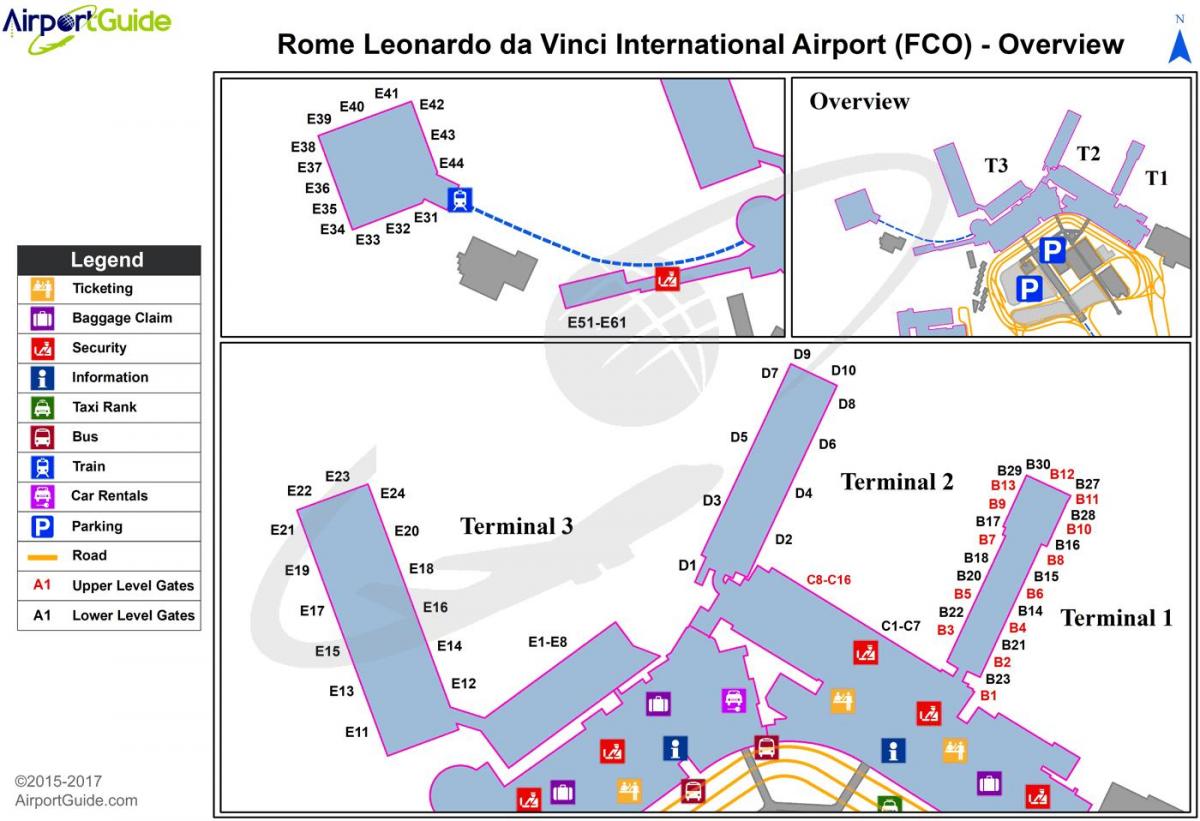 międzynarodowy port lotniczy Leonardo da Vinci mapie