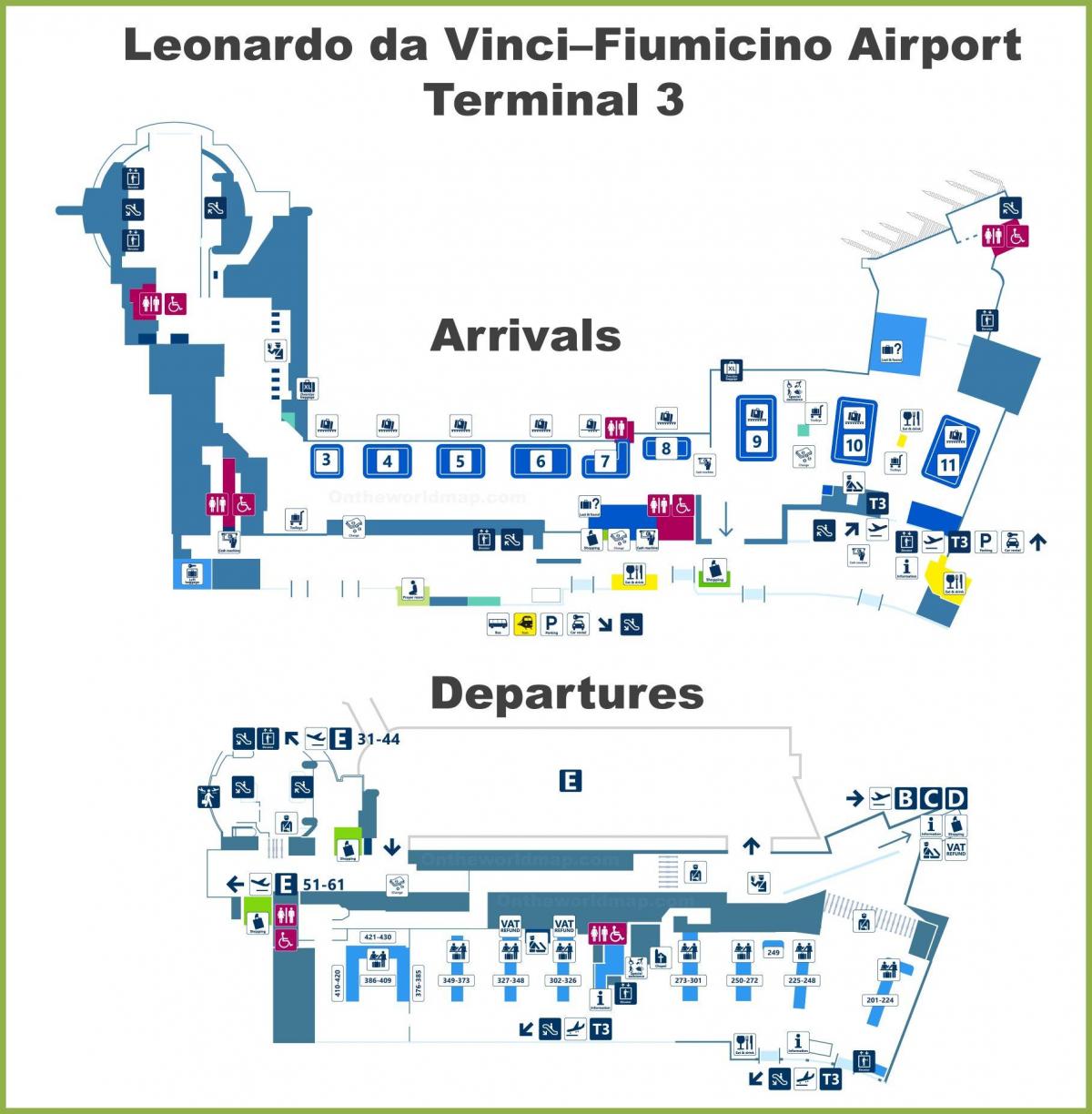 terminal lotniska FCO w karcie 3