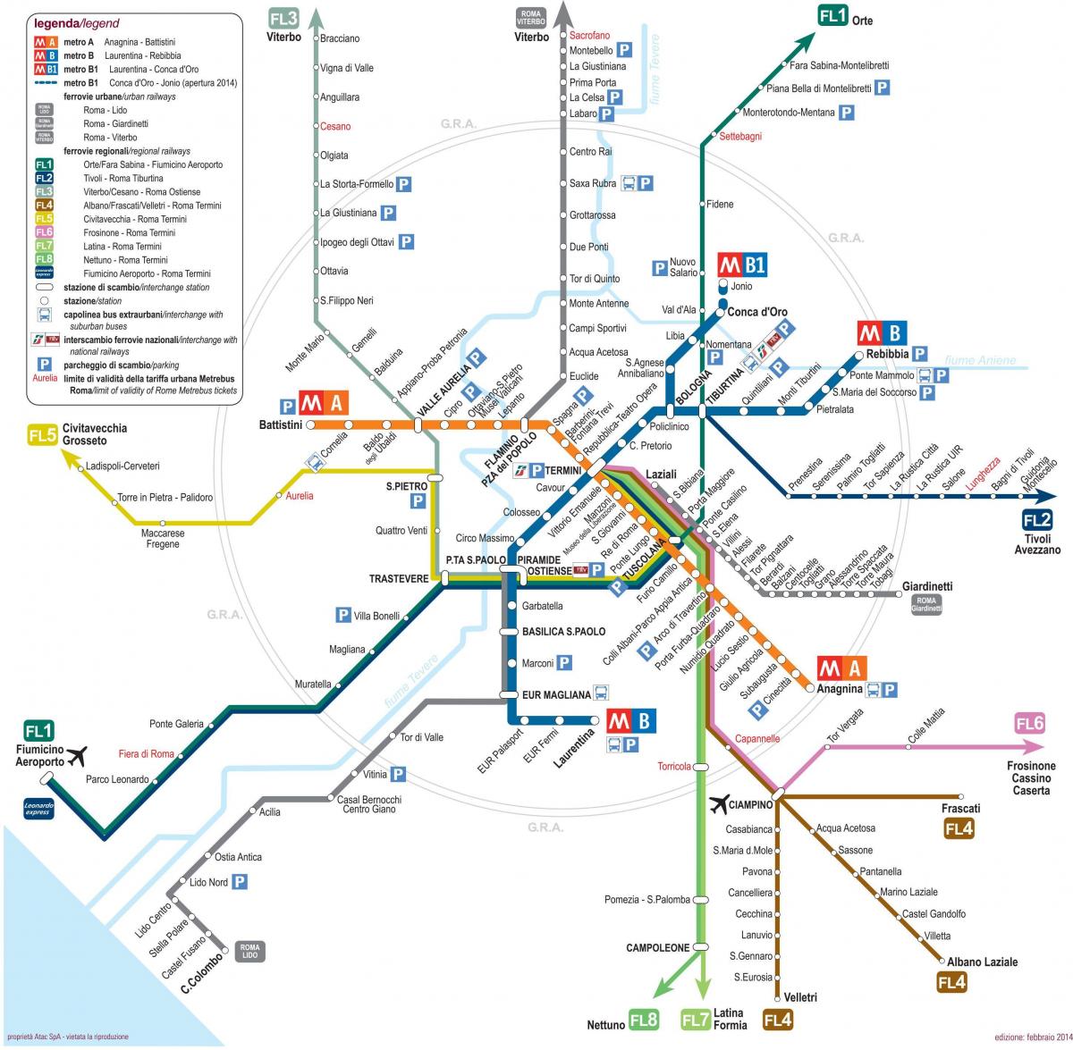 Mapa Rzymu dworzec