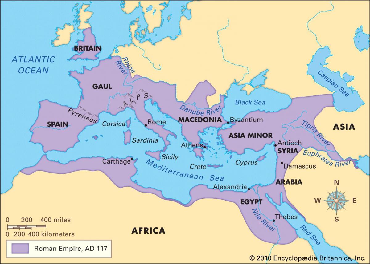 Starożytny Rzym mapa dla dzieci