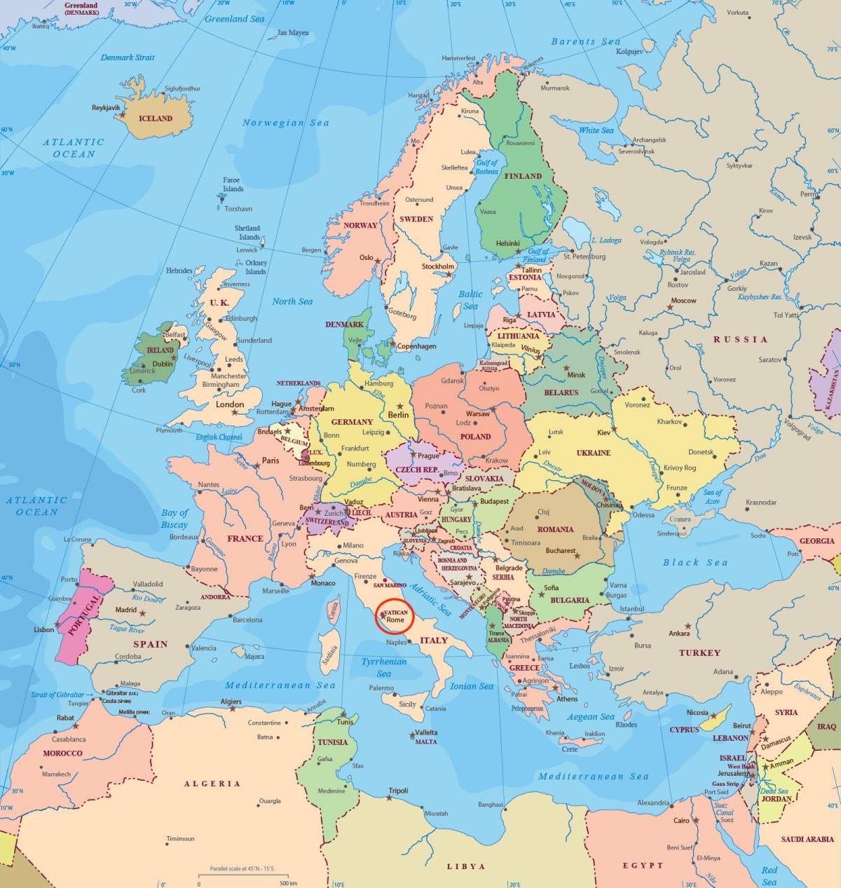 Rzym na mapie Europy