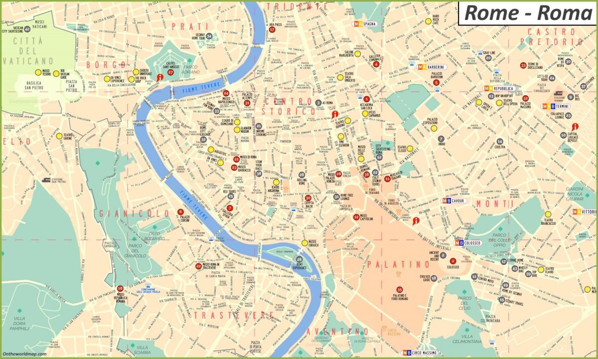 Miasta Roma mapie