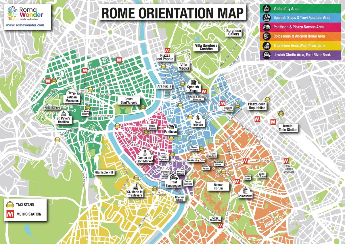 mapa atrakcji Rzymu
