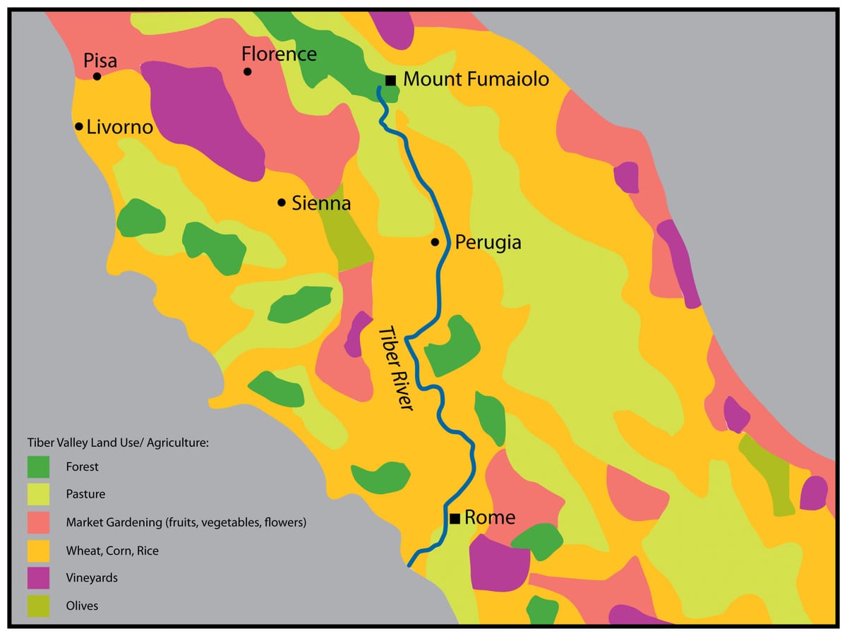 fizyczna mapa Starożytnego Rzymu