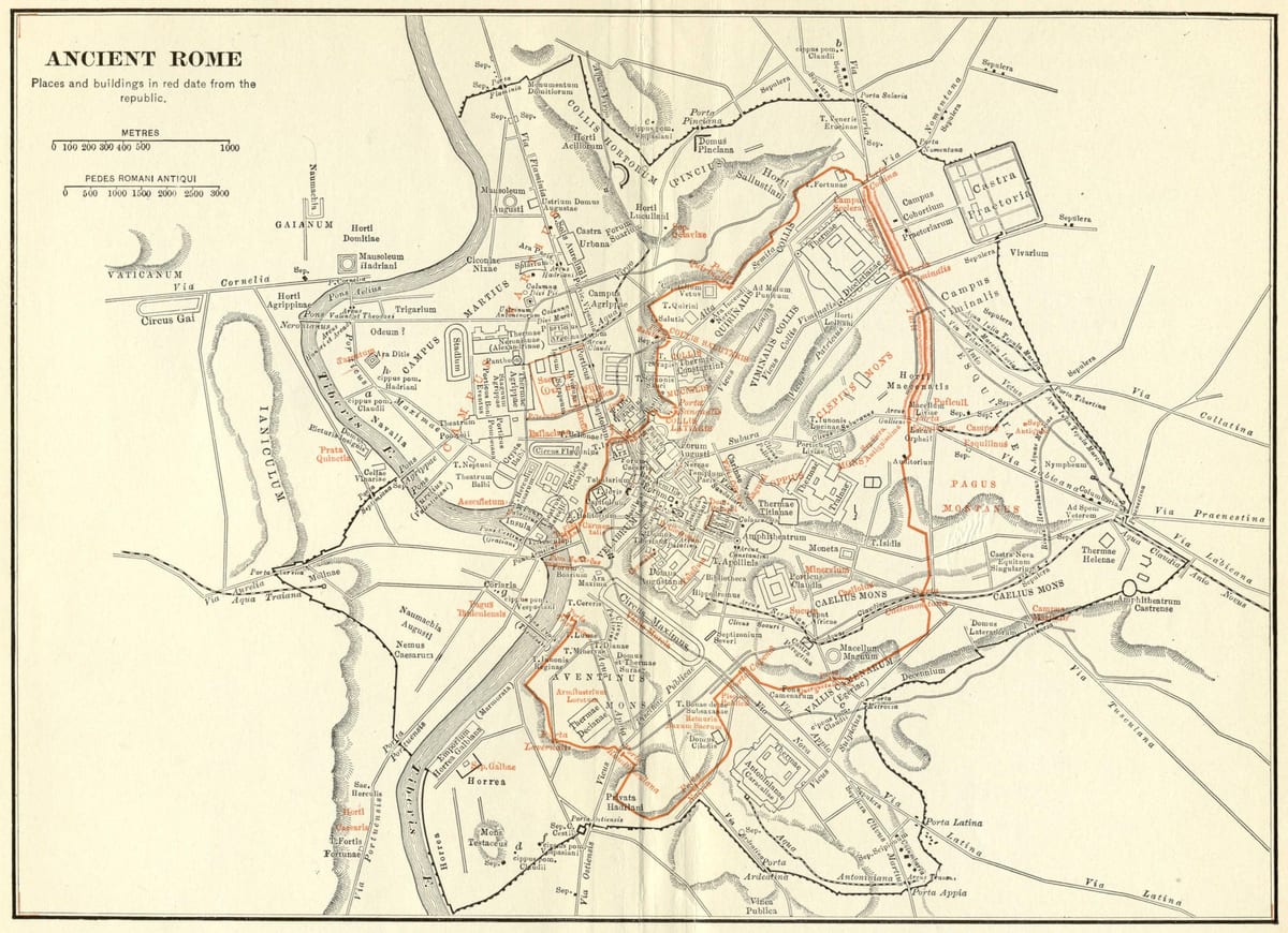 Mapa Starożytnego Rzymu ulica