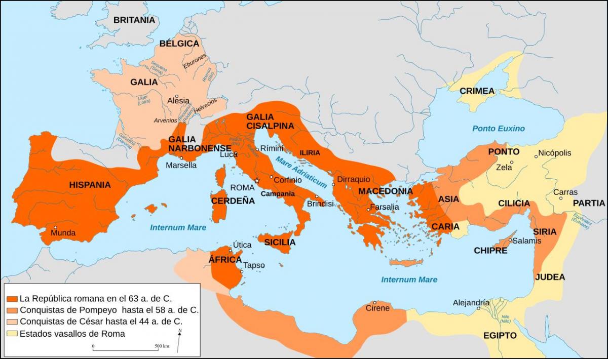 Starożytny Rzym mapa z napisem