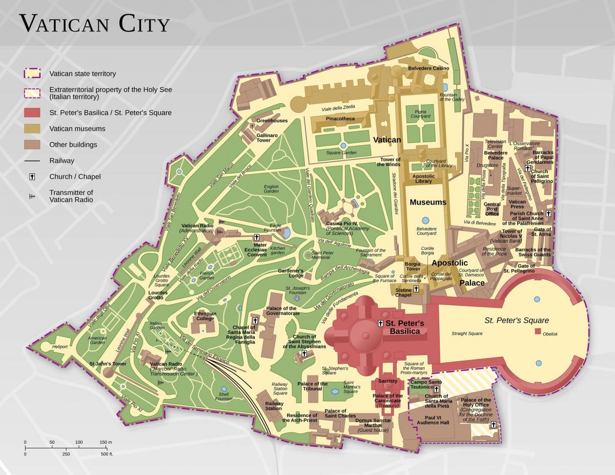 mapa miasta Watykan i Rzym