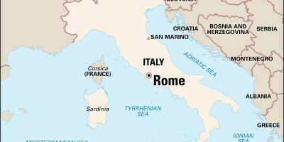 Mapa Rzymu, Włoch i okolicy