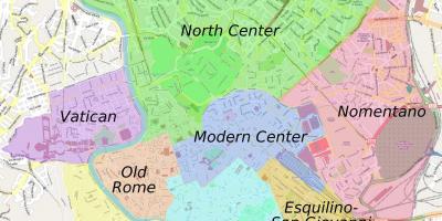 Mapa Rzymu przedmieściach