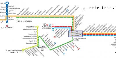 Mapa Rzymu tramwajem 19 