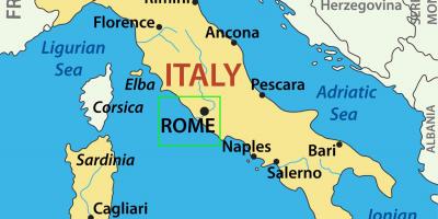Mapa pokazuje Włochy Rzym