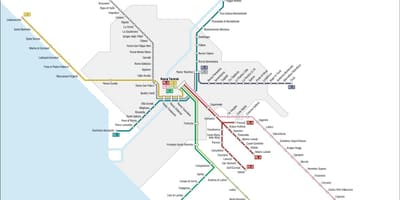 Rzym pociąg fl1 mapie